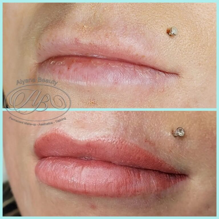 soft barely there natural lip tattoo